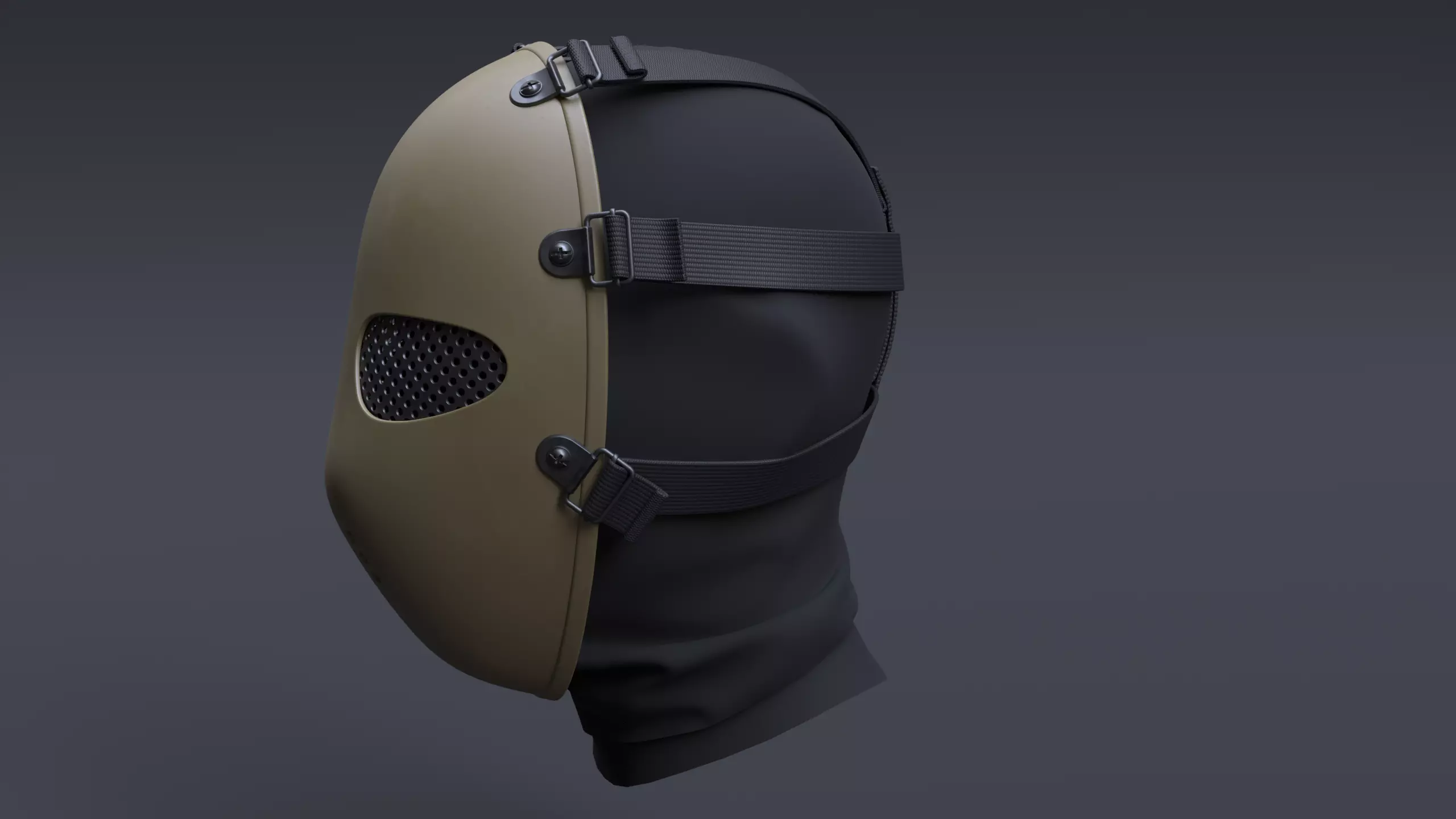 Tactical bulletproof mask 3D model_4