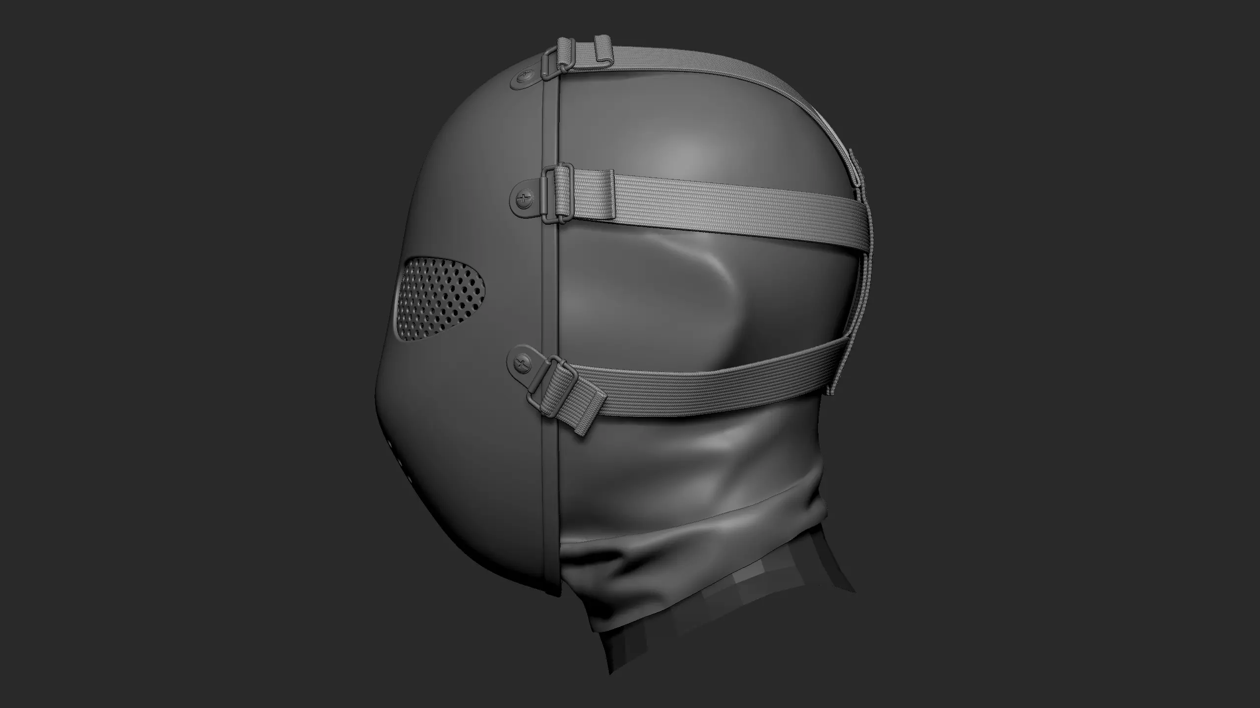 Tactical bulletproof mask 3D model_9