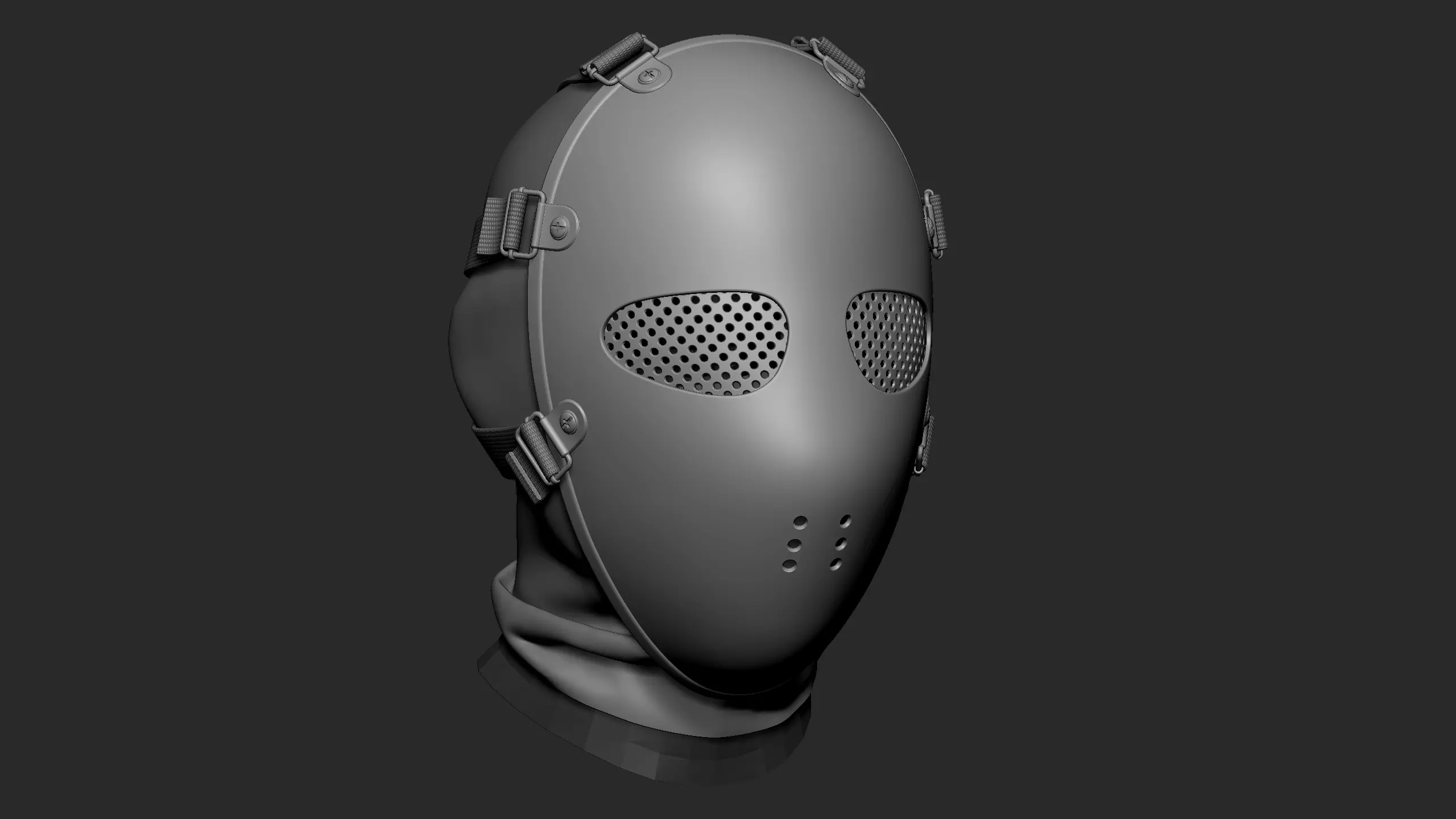 Tactical bulletproof mask 3D model_14