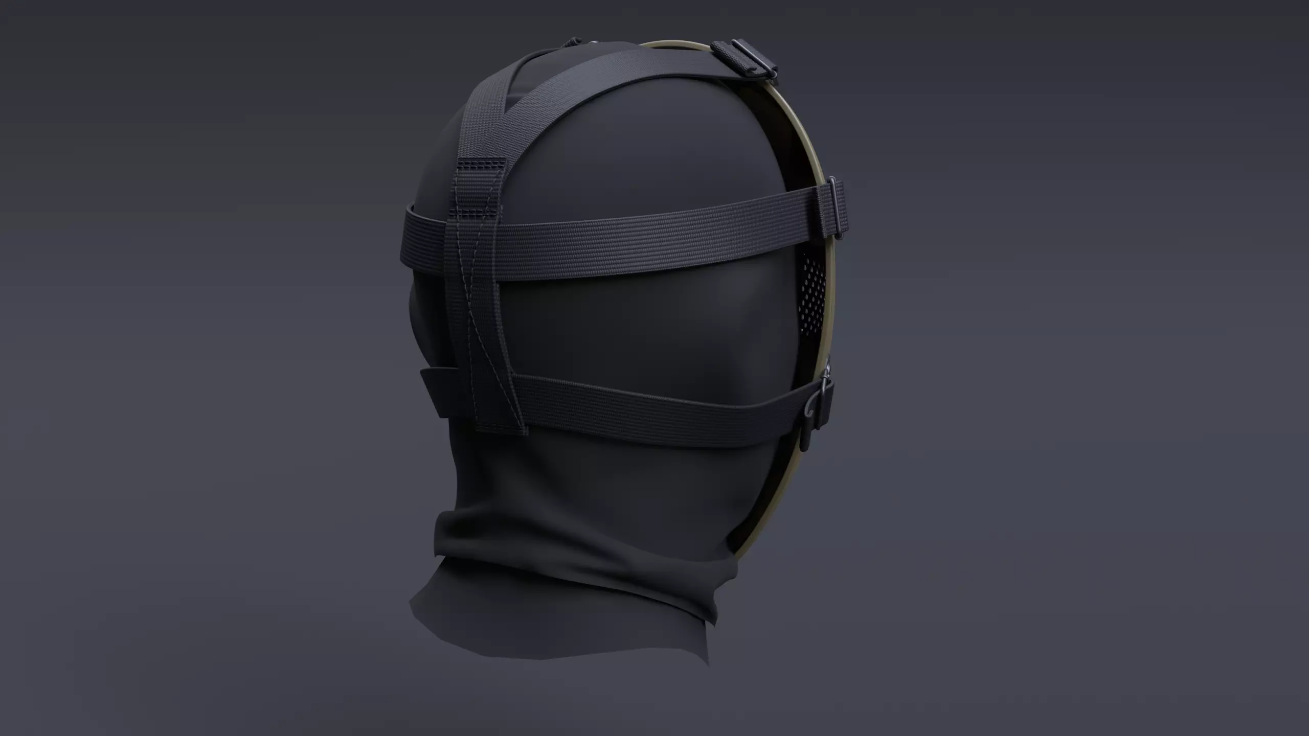Tactical bulletproof mask 3D model_2