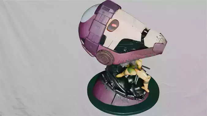 Sci-Fi Mech Bust Statue 3D Printable Model with PBR Textures