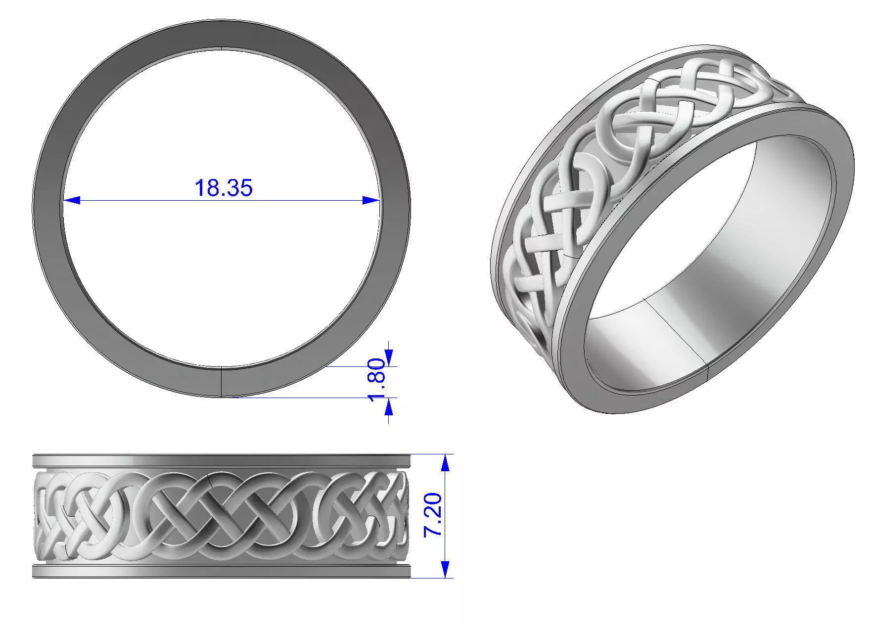 Ring Celtic Infinity 3D print model_3