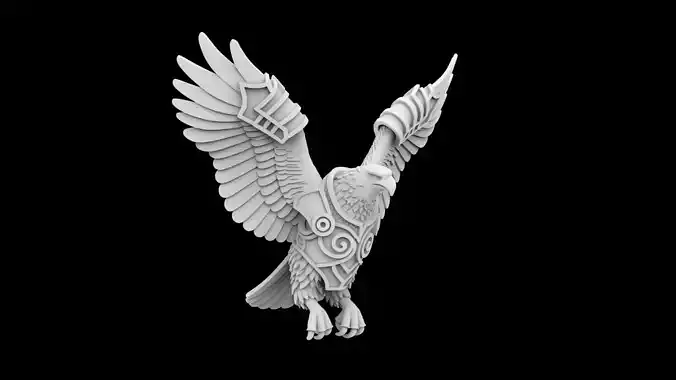 Armored Fantasy Eagle 3D Print Model