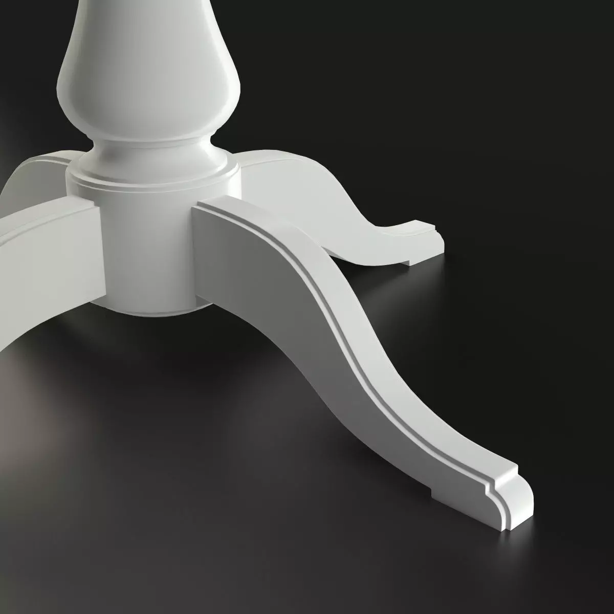 Antique-Style Round Table 3D model_1