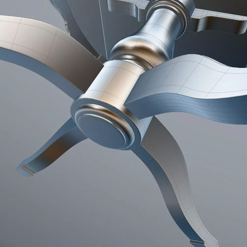 Antique-Style Round Table 3D model_16