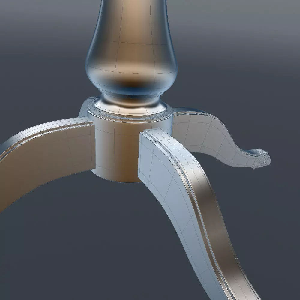 Antique-Style Round Table 3D model_15