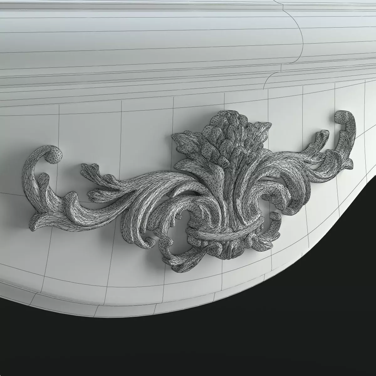 Antique-Style Round Table 3D model_9