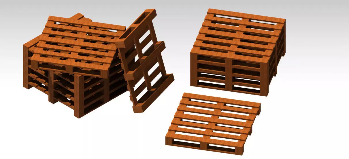 Wooden Pallets 3D model_4