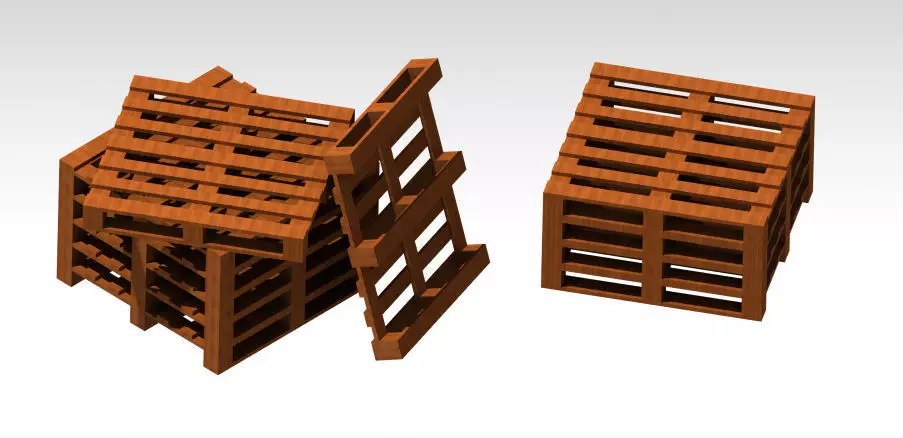 Wooden Pallets 3D model_3