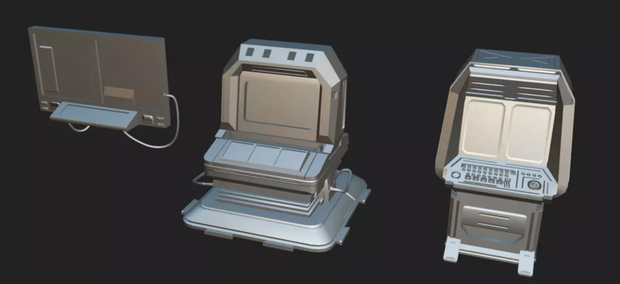 SciFi Terminals 20 Low-poly 3D model_13