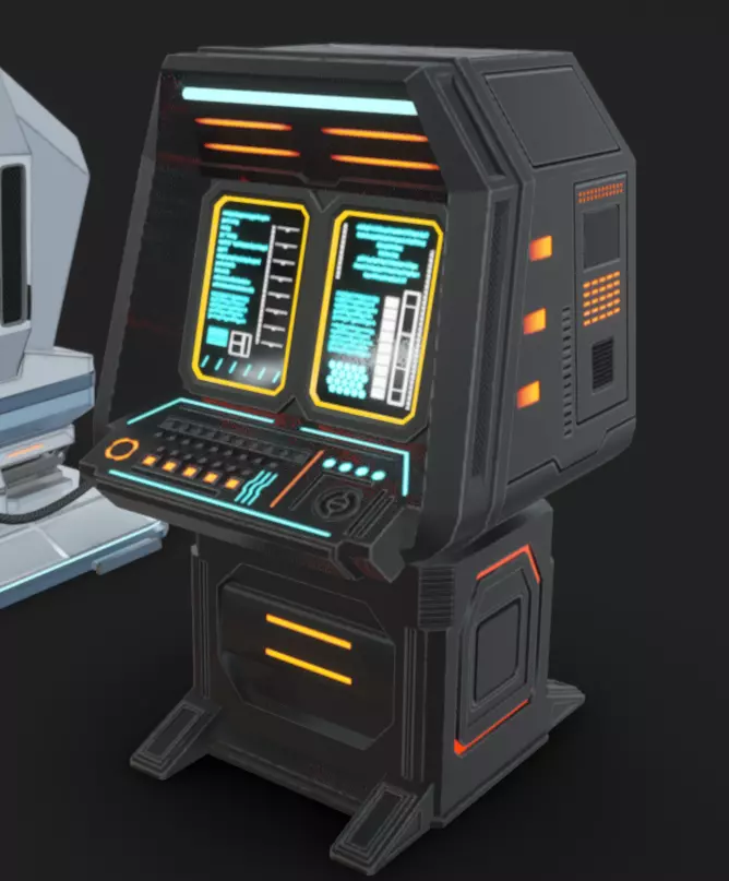SciFi Terminals 20 Low-poly 3D model_5