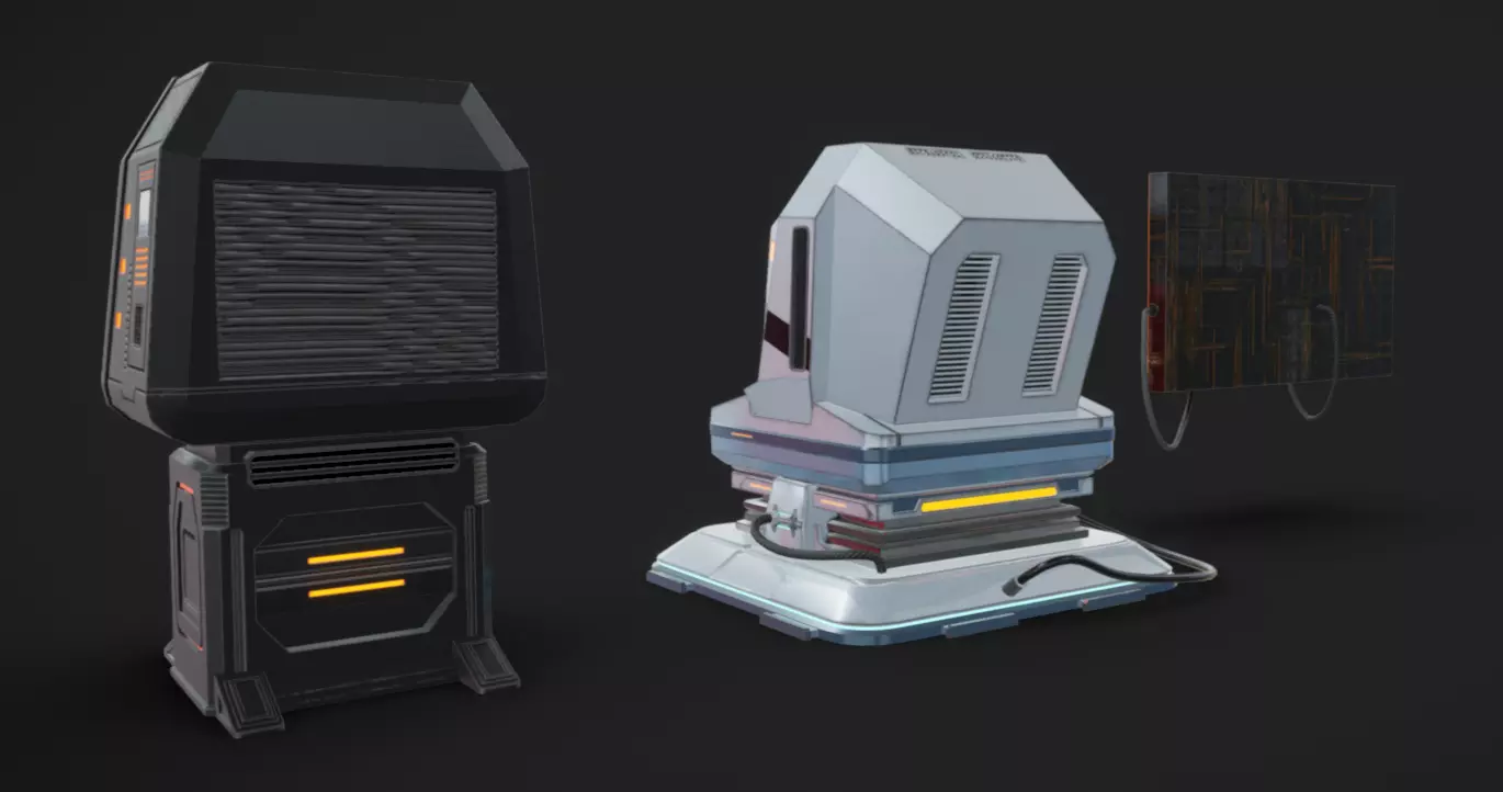 SciFi Terminals 20 Low-poly 3D model_9