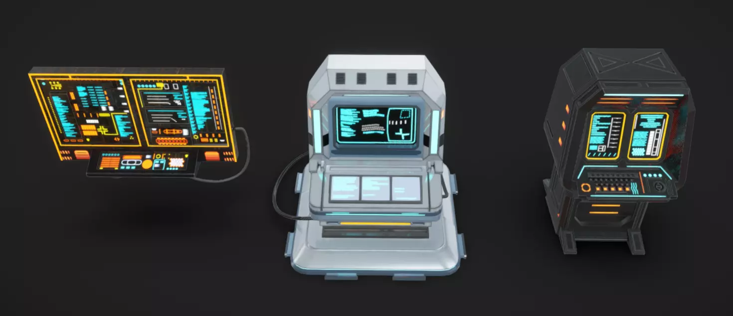 SciFi Terminals 20 Low-poly 3D model_4