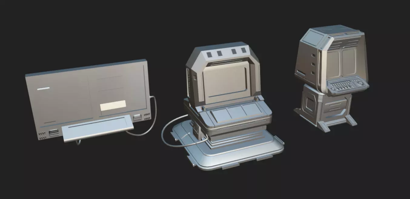 SciFi Terminals 20 Low-poly 3D model_12