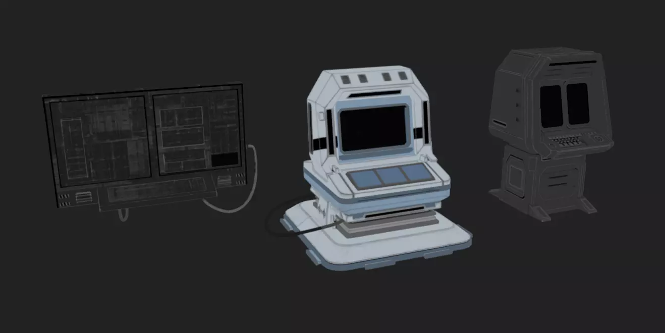 SciFi Terminals 20 Low-poly 3D model_10