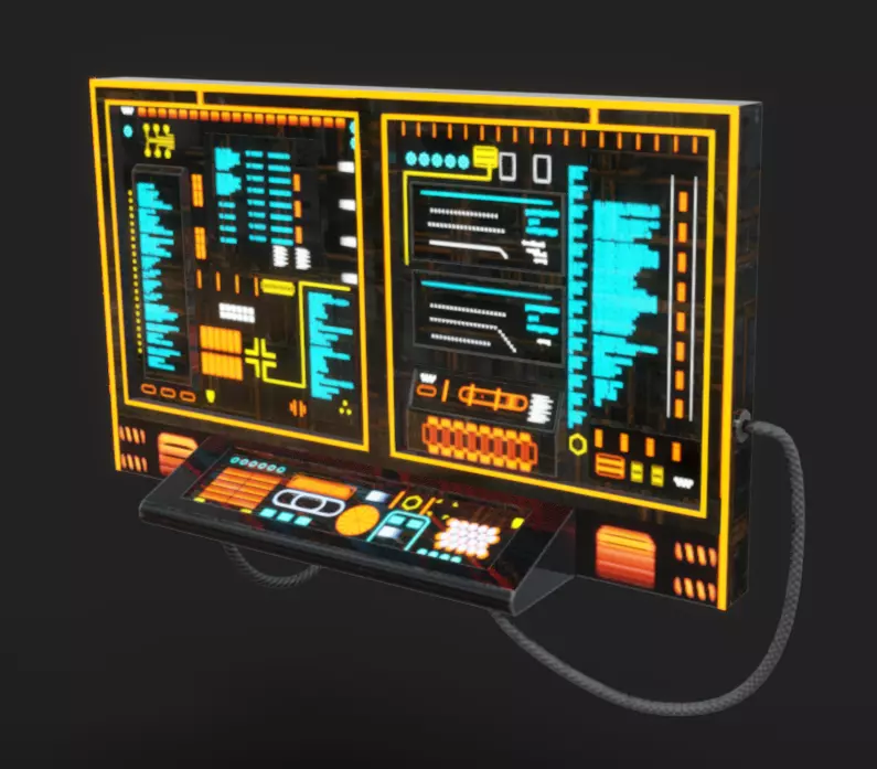 SciFi Terminals 20 Low-poly 3D model_7