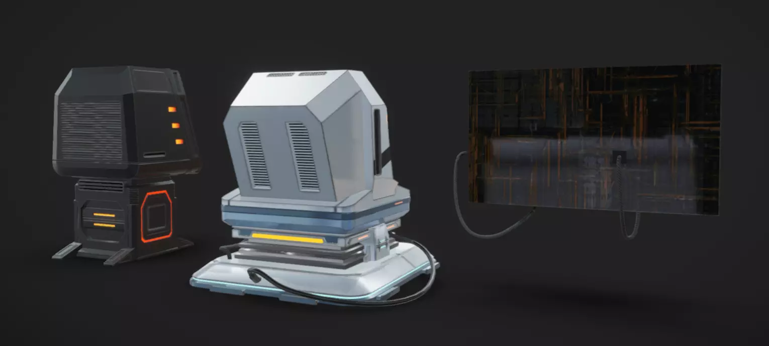 SciFi Terminals 20 Low-poly 3D model_8