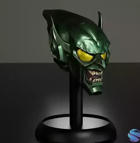 Green Goblin Helmet 3D Printable Model - Pre-support