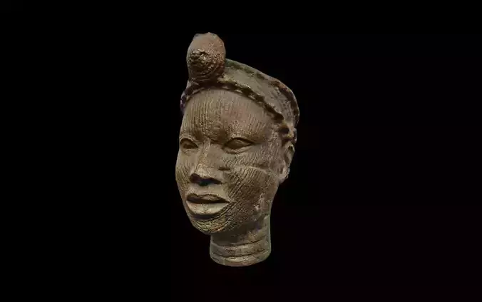Ife Bronze Head with Royal Crown