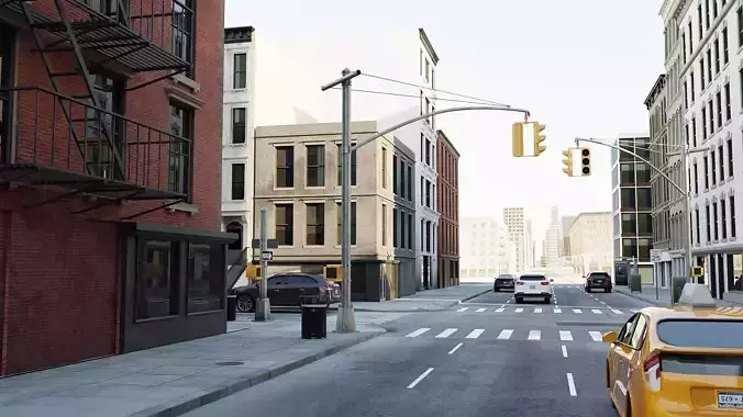 New York Block 4 Low-poly 3D model 4