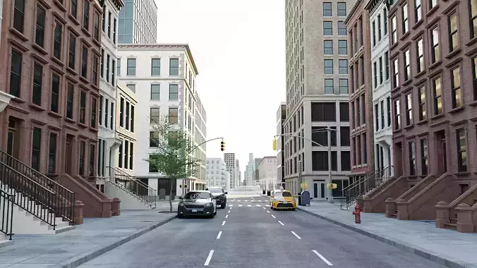 New York Block 4 Low-poly 3D model 2