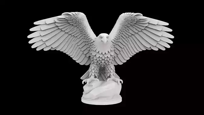 Eagle With Wings Spread 3D Print Model