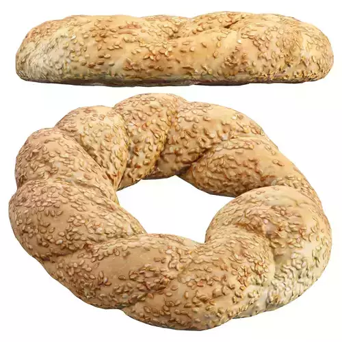 Simit Bread Vol 07 Low-poly 3D model