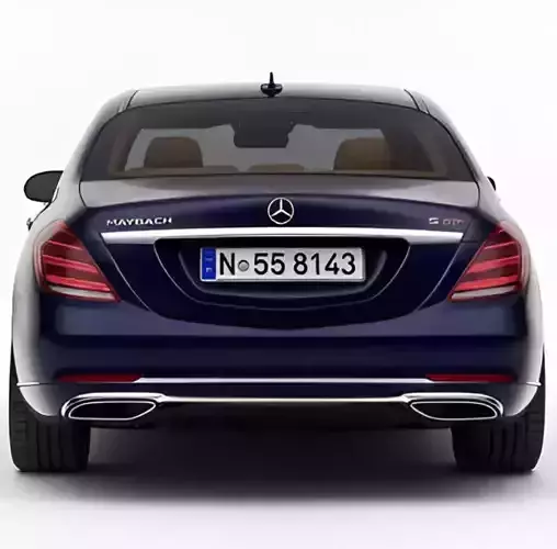 Blue Mercedes Benz Low-poly 3D model 2