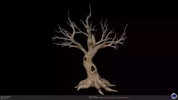 Stylized Low-Poly Tree 3D Model - AI