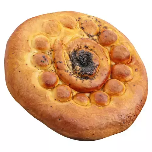 Uzbek Tandoor Bread Vol 08 Low-poly 3D model