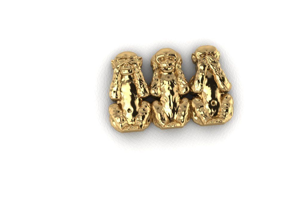 Three Monkey 3D print model_0