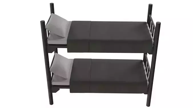  Military Bunk Bed Low-poly 3D model