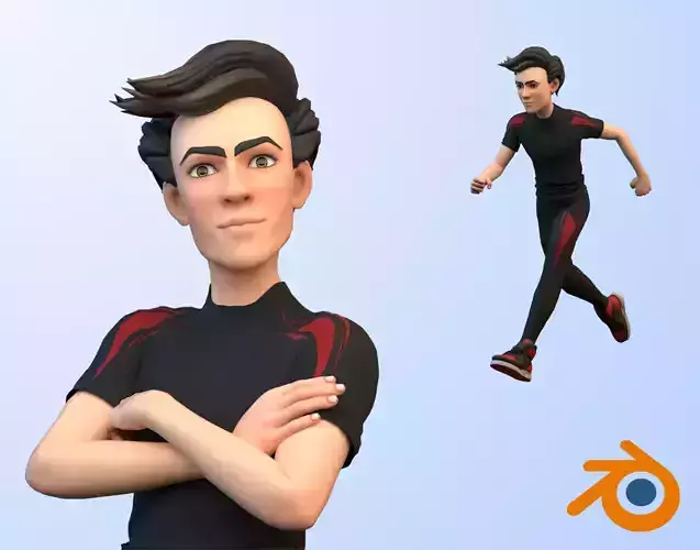 Stylized Male Cartoon Character - Rigged