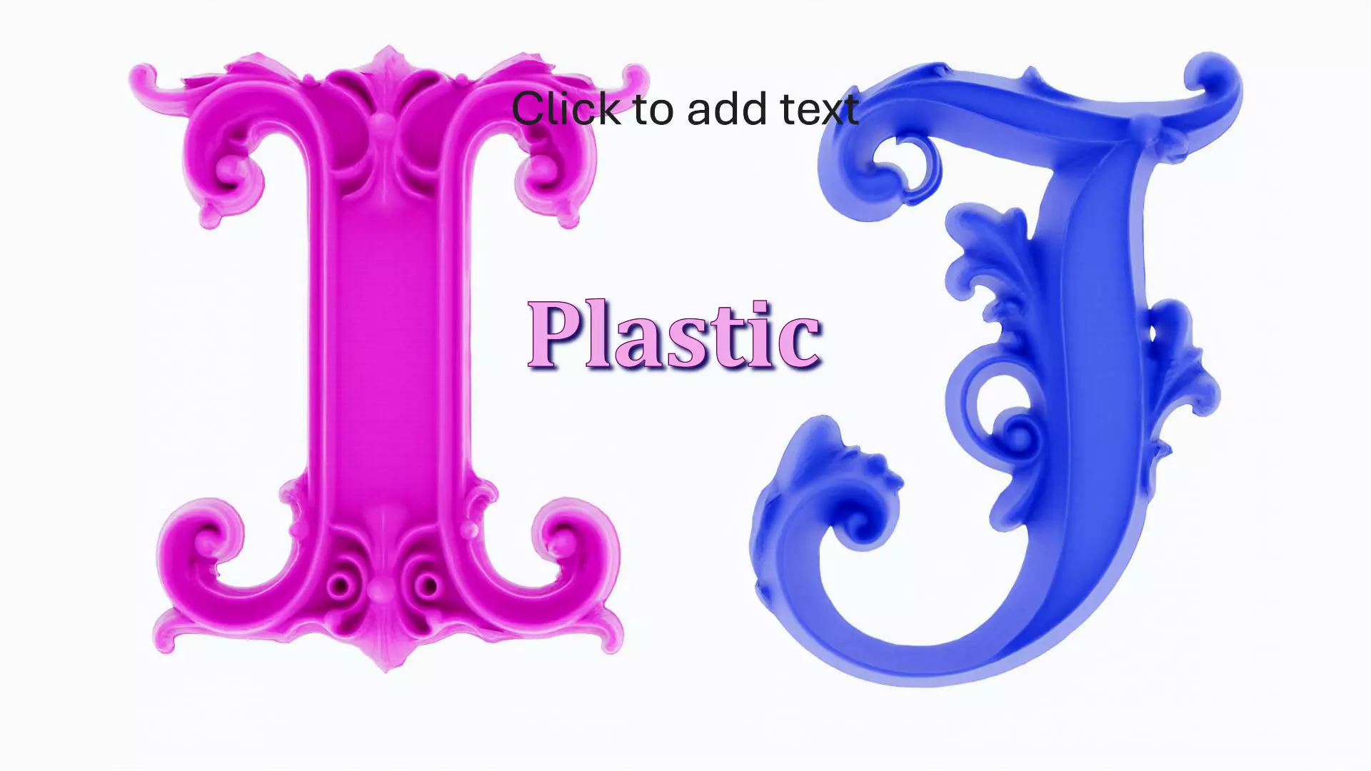 A to Z One Sided Baroque Style Upper Case Letters 02 3D model_10