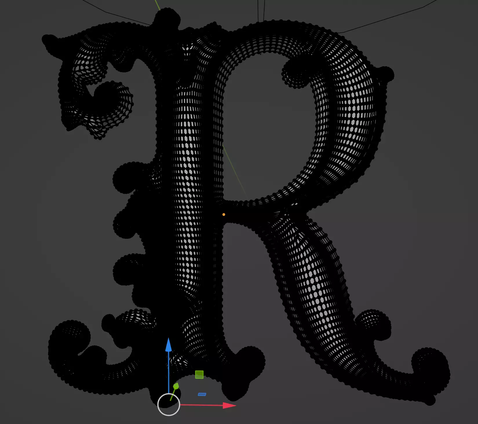 A to Z One Sided Baroque Style Upper Case Letters 02 3D model_19