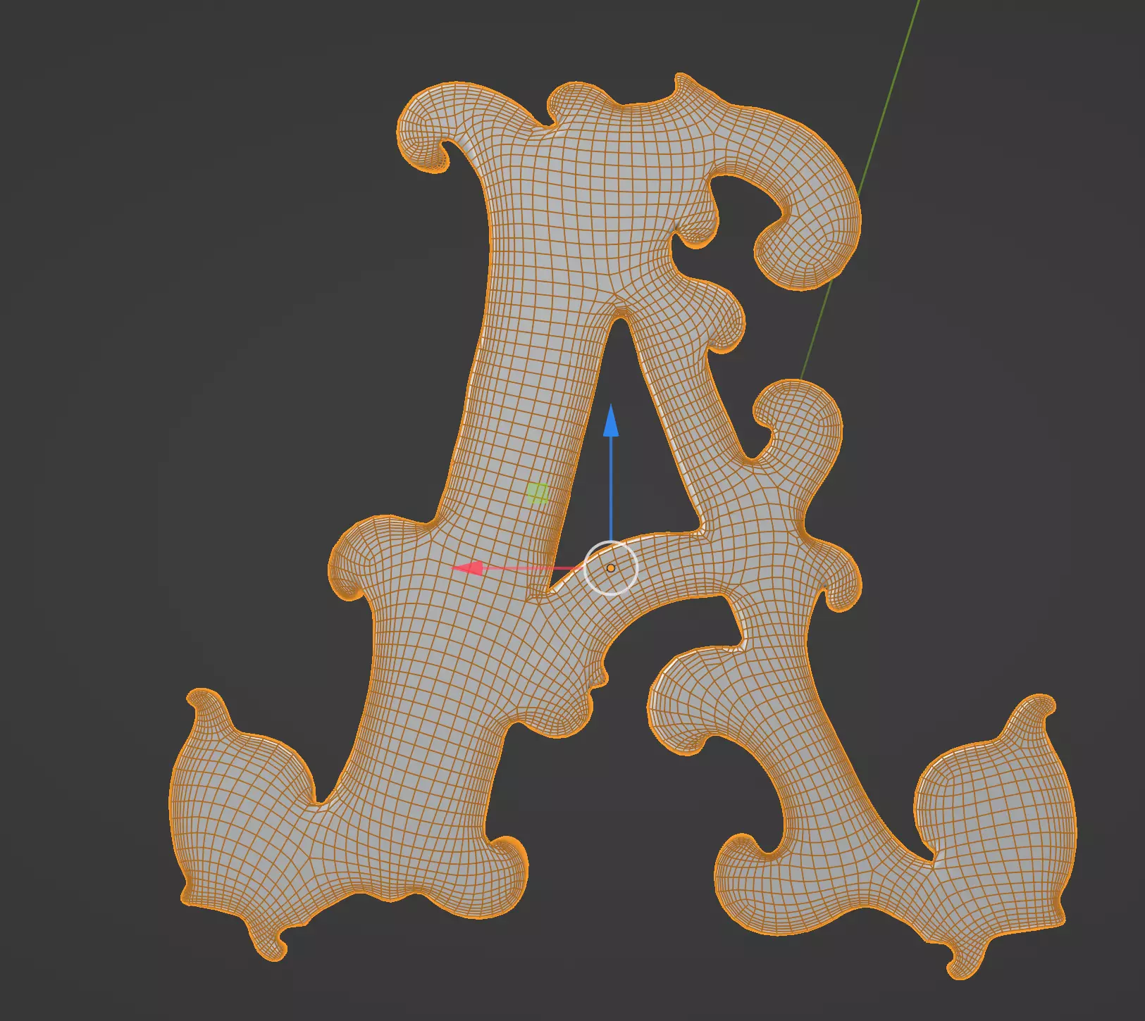 A to Z One Sided Baroque Style Upper Case Letters 02 3D model_23