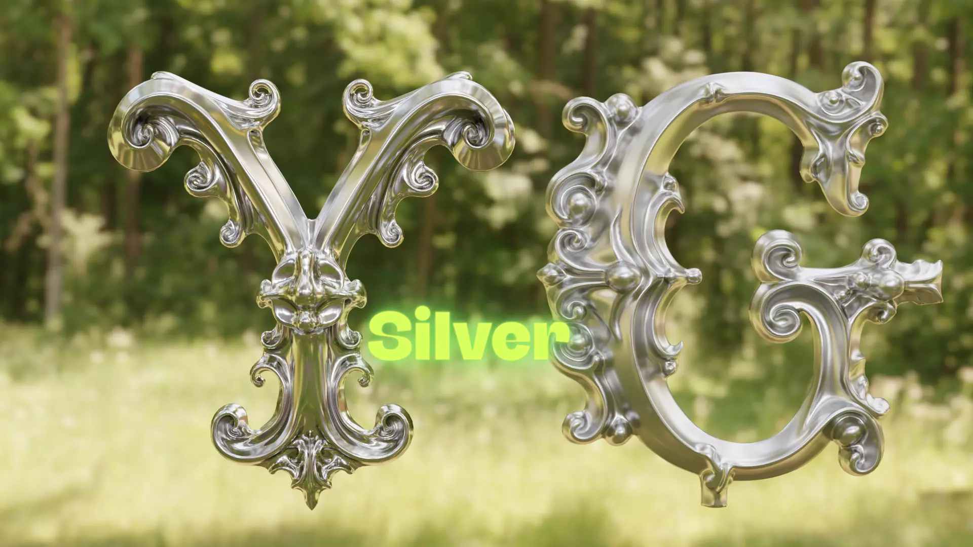 A to Z One Sided Baroque Style Upper Case Letters 02 3D model_16