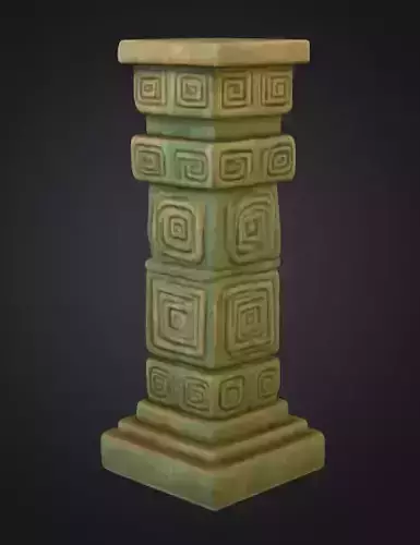 Ancient Stone Pillar Low-poly 3D model