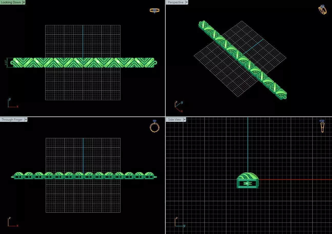 Arabic Chain Bracelet - bulk Collection 3D print model_12