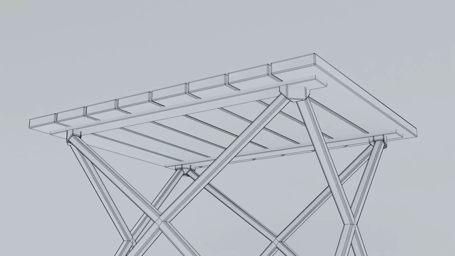 Camping Table Portable  Low-poly 3D model_14