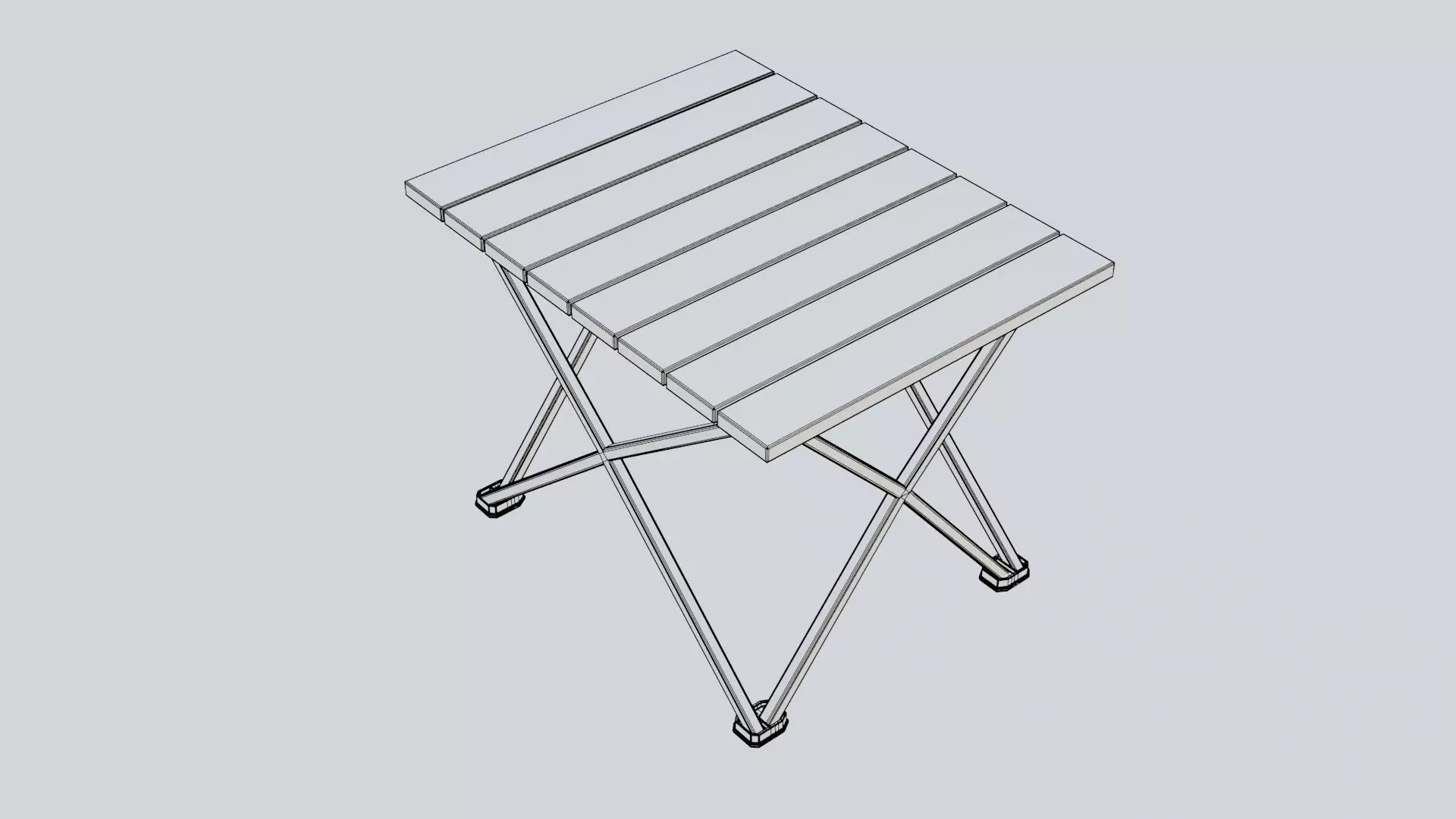 Camping Table Portable  Low-poly 3D model_12