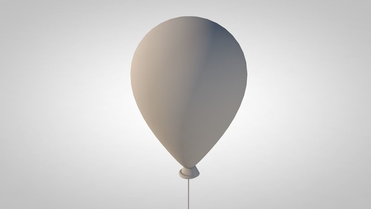Balloon floating in air 3D model_4