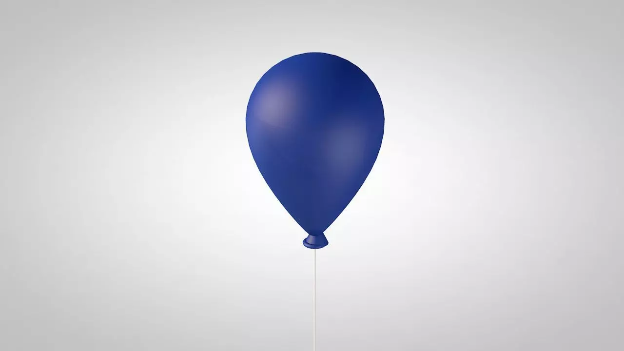 Balloon floating in air 3D model_0
