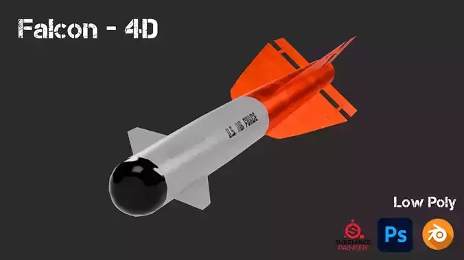 Game Ready Rocket - Falcon 4D Low Poly