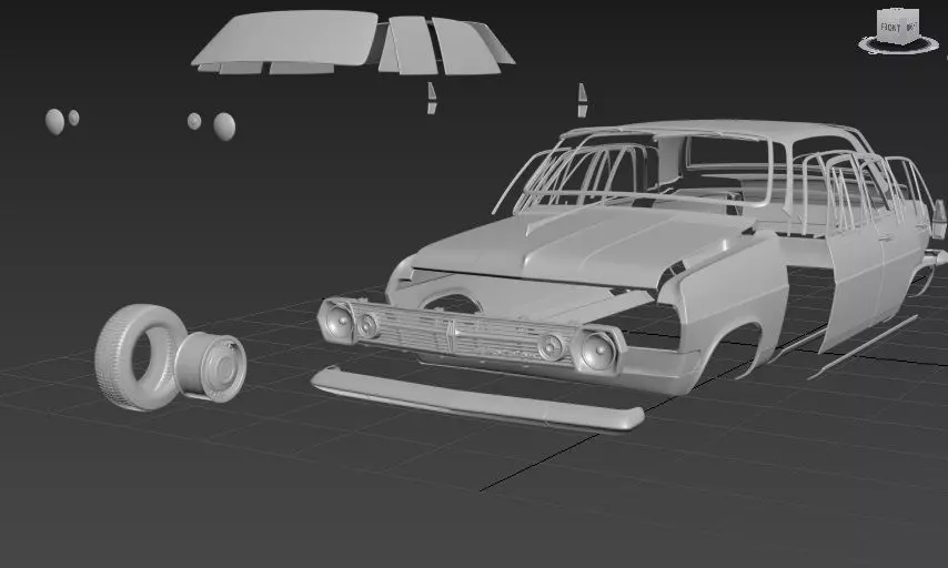 HOLDEN HR PREMIER 1966 SEPARATED-READY TO PRINT 3D print model_4