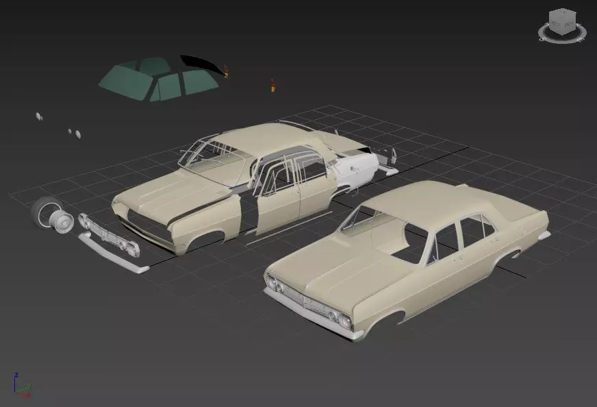 HOLDEN HR PREMIER 1966 SEPARATED-READY TO PRINT 3D print model_0