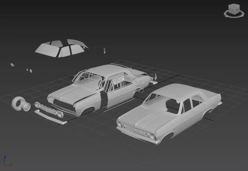 HOLDEN HR PREMIER 1966 SEPARATED-READY TO PRINT 3D print model_1
