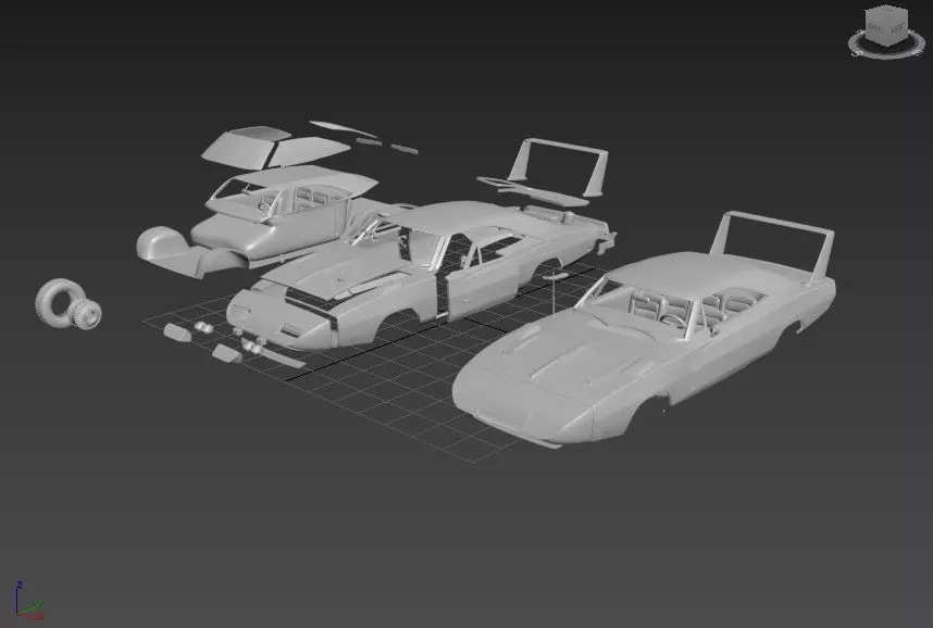 DODGE CHARGER DAYTONA HEMI 1969 SEPARATED-READY TO PRINT 3D print model_0