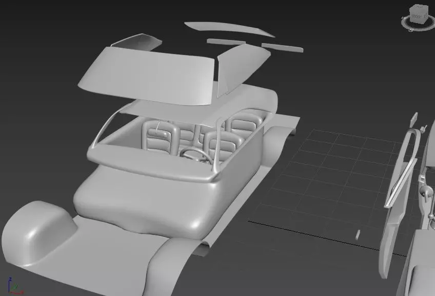 DODGE CHARGER DAYTONA HEMI 1969 SEPARATED-READY TO PRINT 3D print model_6