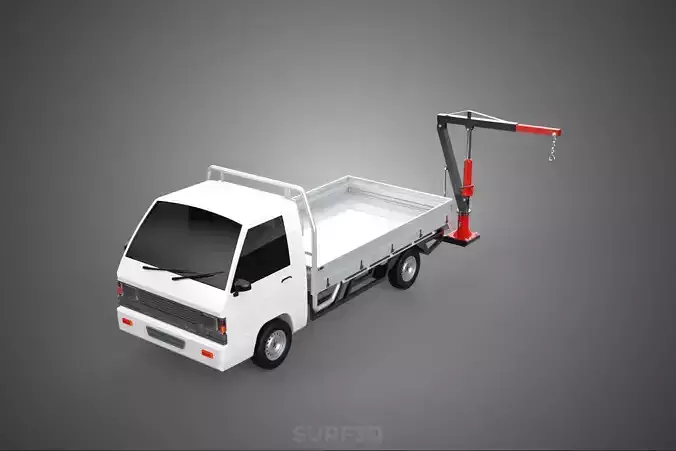 ATTACHMENT HYDRAULIC LIFT JIB CRANE WINCH FLATBED PICKUP TRUCK 3D model